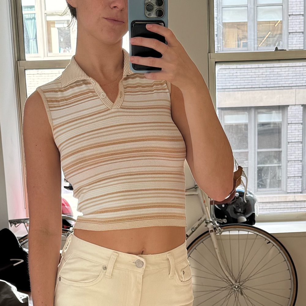 VINTAGE Italian designer Lulu Bravo collared top